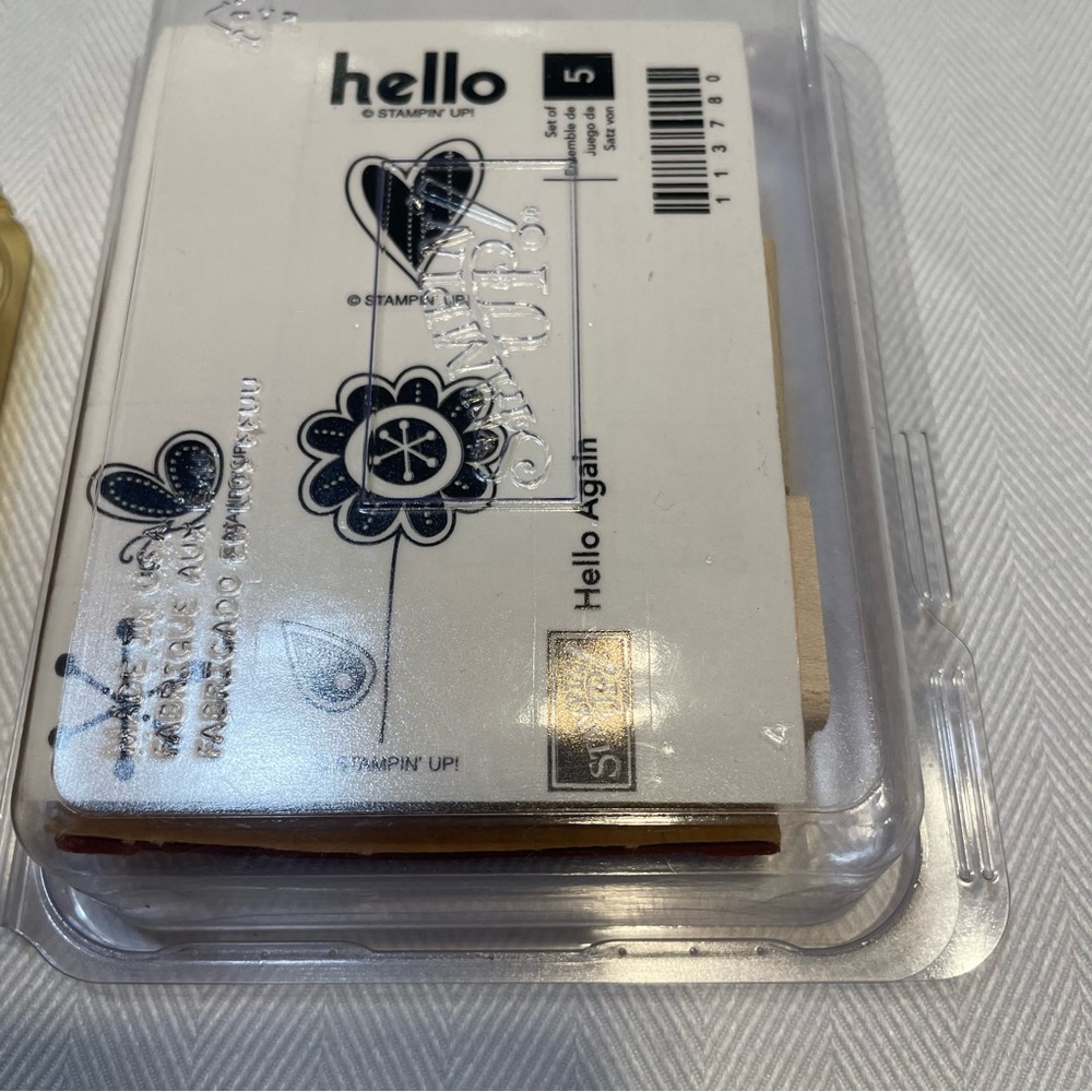 Stampin' Up! 3 NIB Rubber Stamp Sets Sprinkles, Hello Again& Itty Bitty Boarders - Picture 3 of 7